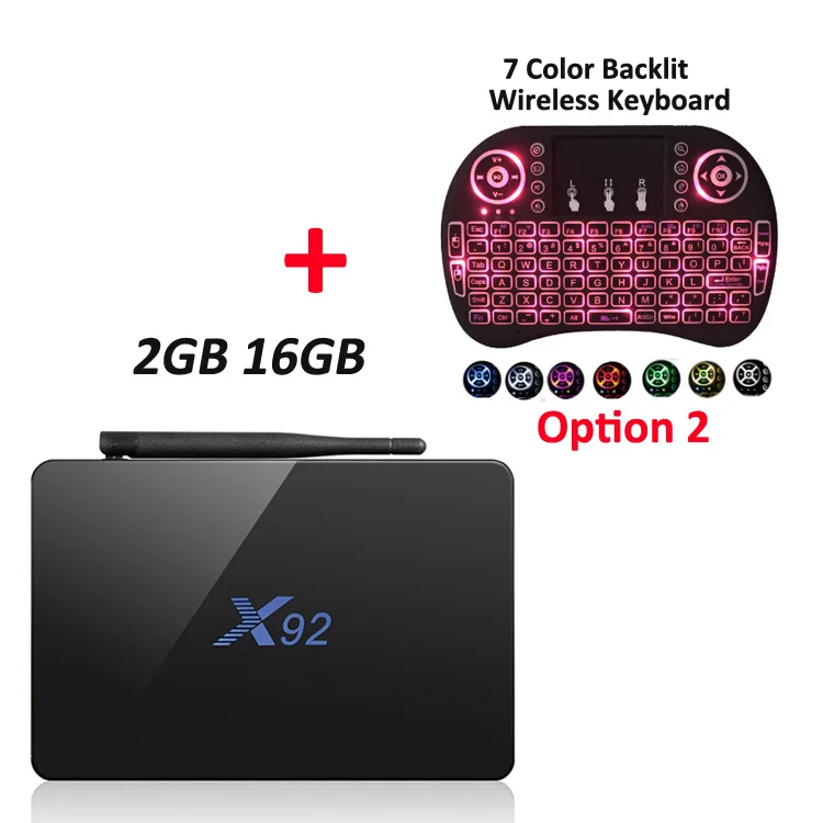 2GB 16GB Keyboard2 ILEPO tv Box X92 Android 7,1 Smart Amlogic S912 Восьмиядерный 64 бит 2G/16G 3g/16G Поддержка 2,4/5 ГГц WiFi Android бокс ТВ коробки - Цвет: 2GB 16GB Keyboard2