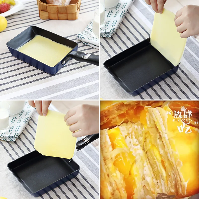 Толстая кухонная кастрюля для яиц с рулоном маленькая сковорода нефритом