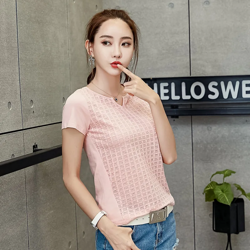 Poleras Mujer Verano 2018 летняя белая футболка Для женщин корейские футболки розовая s топы