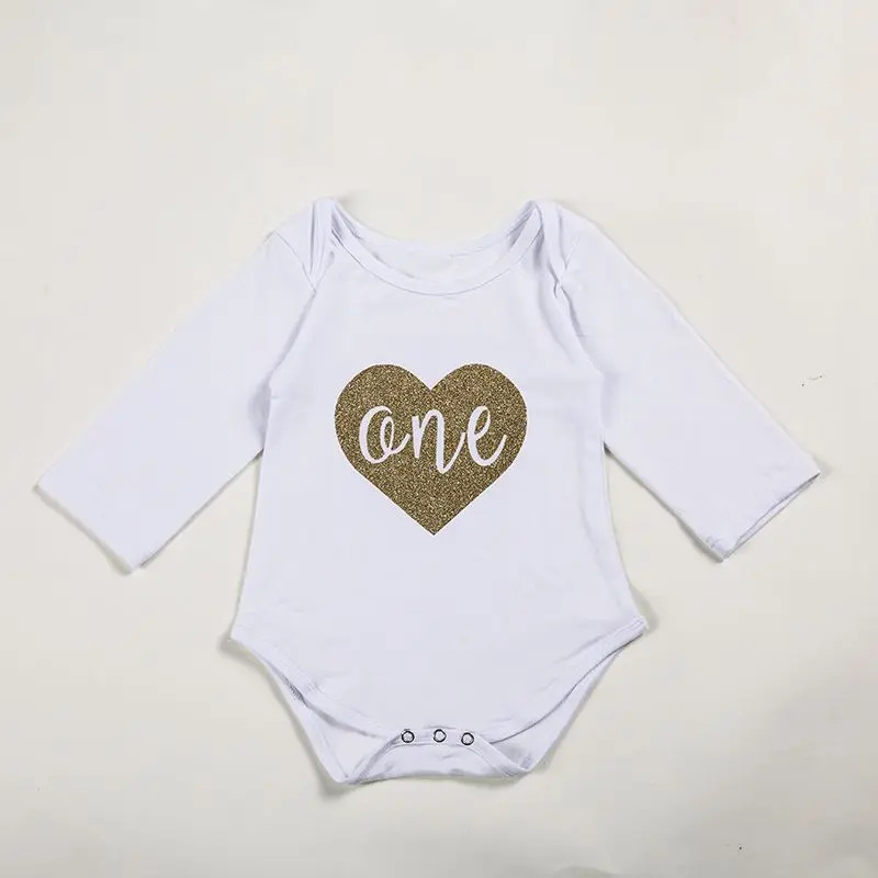 Детский комбинезон на первый день рождения Золотая блестящая рубашка одежда для