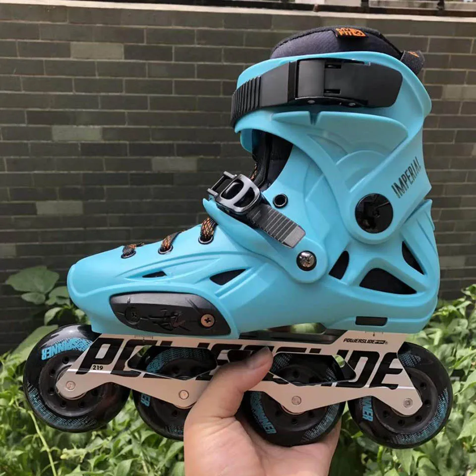 Синий Powerslide Императорский цветочный светильник, профессиональный Инлайн ролики для слалома роликовых коньков - Цвет: Синий