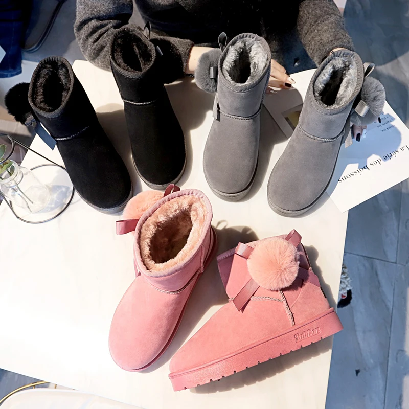 Женские зимние ботинки новинка 2019 года Корейская женская обувь на плоской