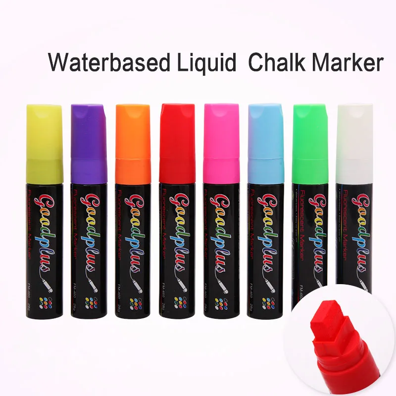 Flashcolor Neon Color 15mm Tip Big Wall Paint Drawing Marker & Erasable Fluorescent Window Liquid Chalk Marker Pen