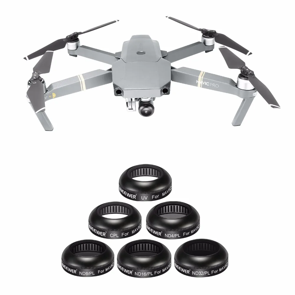 Набор фильтров Neewer DJI Mavic Pro набор 6 шт. UV CPL ND4/PL ND8/PL ND16/PL ND32/PL|Фотофильтры для