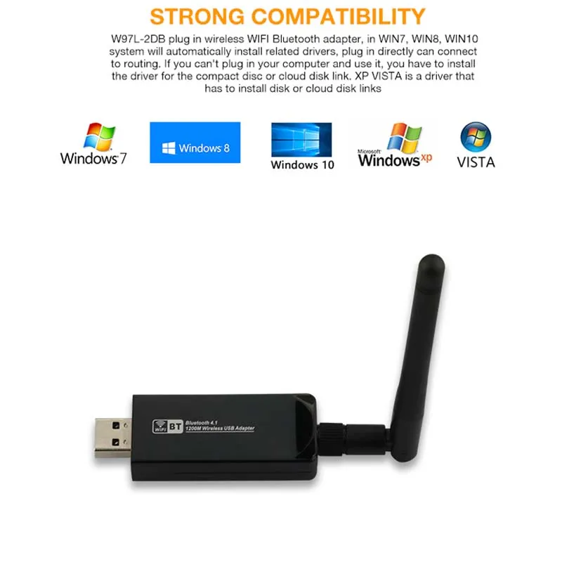 ZAPO игровой Bluetooth 4,1 добавить 5 ГГц WiFi 1200 Мбит/с беспроводной AC USB 3,0 адаптер Высокая Антенна Сеть карта для ПК настольного ноутбука тв