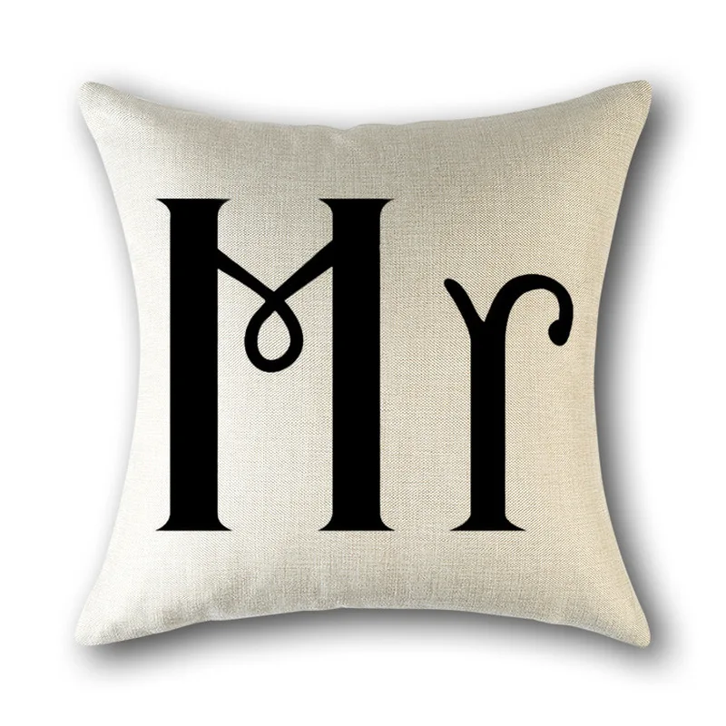 MRMRS literary love couple creative linen sofa pillow office pillowcase coffee shop home decoration bedding cushion cover | Дом и сад