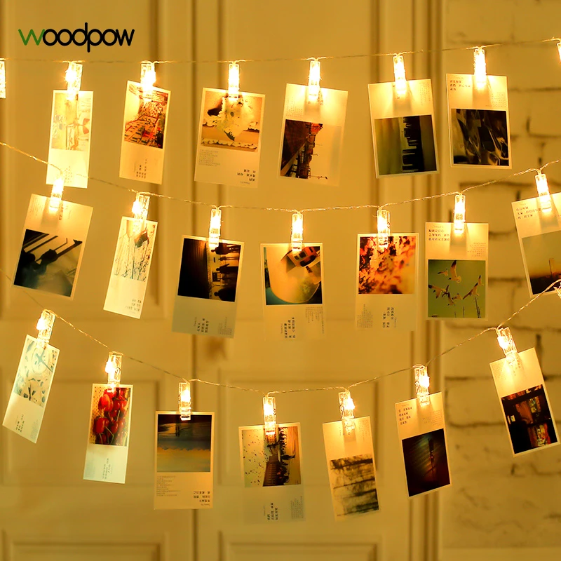 Woodpow 10 40LED фото клип струнный свет AA питание от аккумулятора лампы для свадьбы