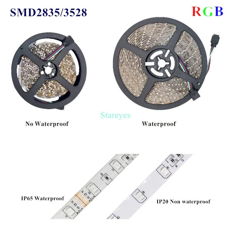 1 комплект 5 м 10 SMD 3528 Светодиодный 2835 светодиодная RGB Светодиодная лента для
