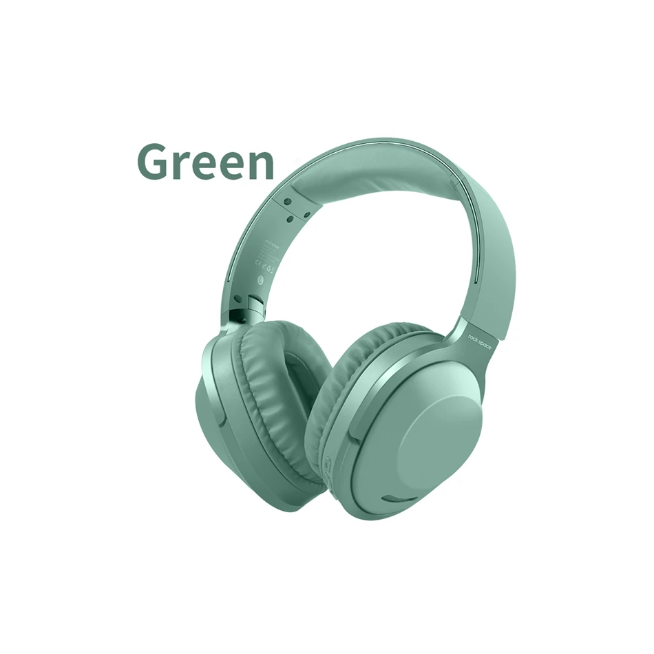 ROCK Новое поступление, цветные беспроводные Bluetooth наушники, стерео гарнитура, музыкальная гарнитура, наушники с микрофоном для iPhone Sumsamg - Цвет: Зеленый