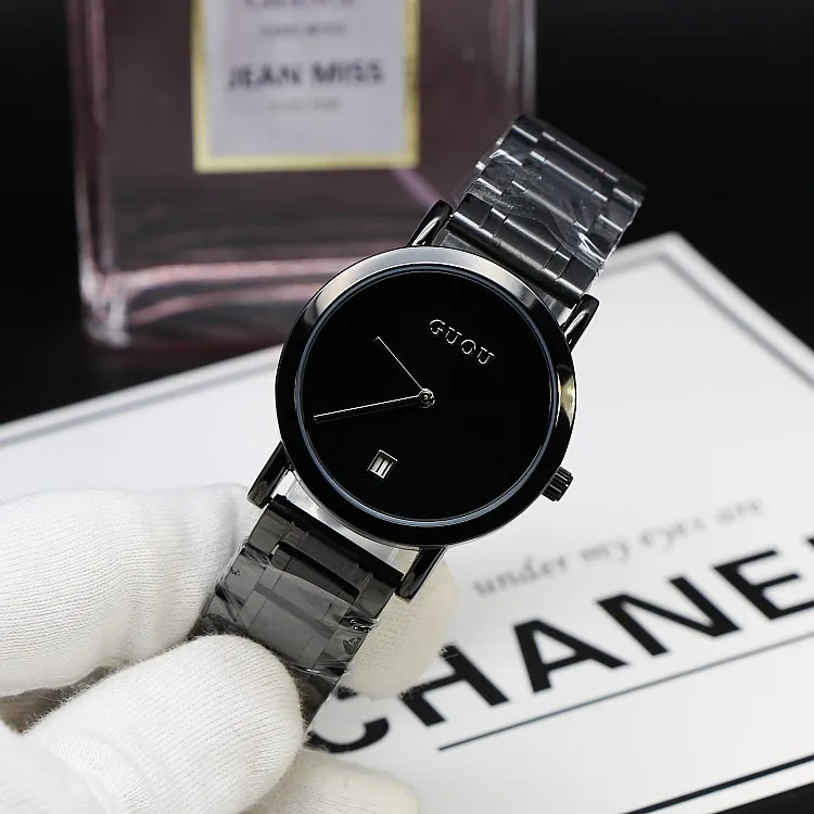 Модные Роскошные Кварцевые часы ведущей марки Guou полностью из нержавеющей стали