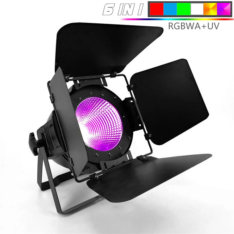 LED 200W RGBWA UV Светодиодный 200 Вт COB светодиодный Par алюминиевый сплав с дверцами сарая холодный или теплый белый 2в1 освещение лампы DMX для сценический эффект DJ дисдисдисдисdj - Цвет: LED 200W RGBWA UV