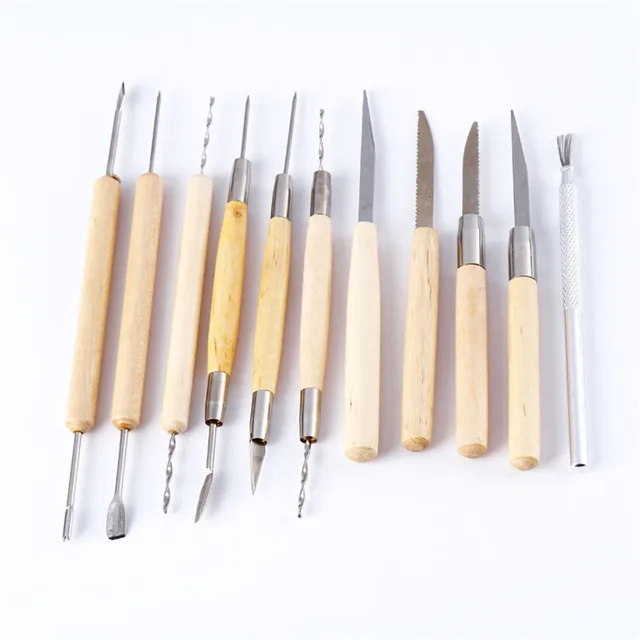 22pcs Stainless Steel And Wooden Handle Clay Pottery Sculpture Tool Wood  Knife Great - Pottery & Ceramics Tools - AliExpress