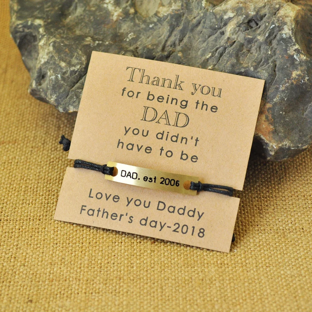 Браслет для папы Подарочный шнур и Карта спасибо за то что вы не должны быть папой