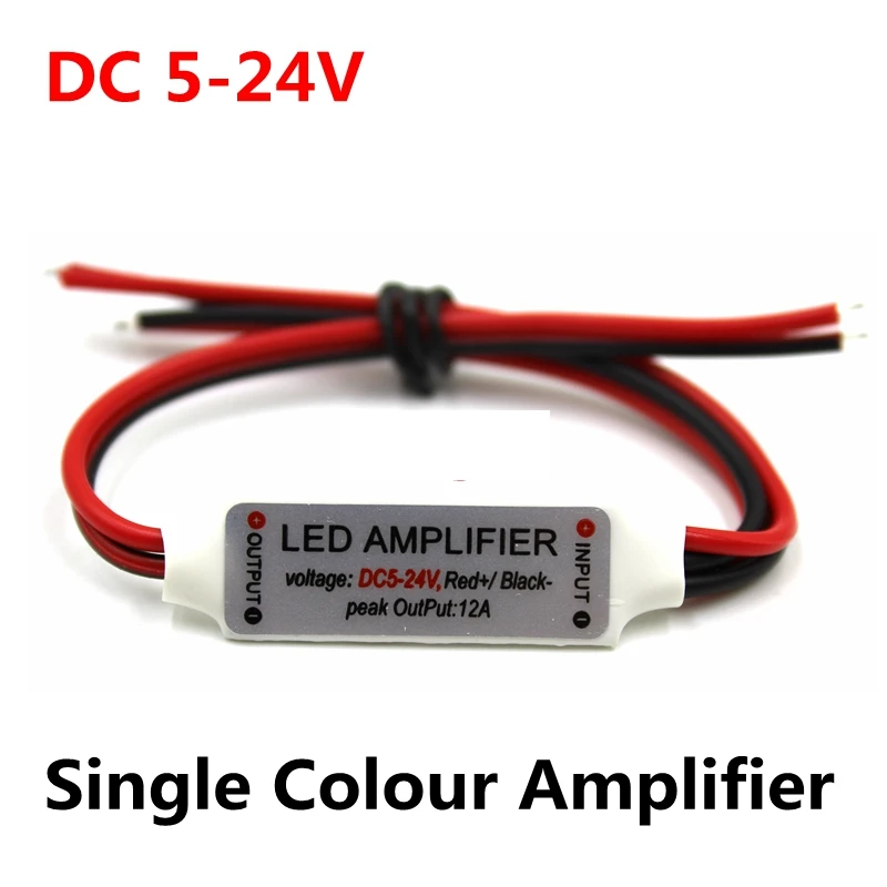 Светодиодный мини усилитель DC 5V 12V 24V 12A Одноцветный репитер светодиодный