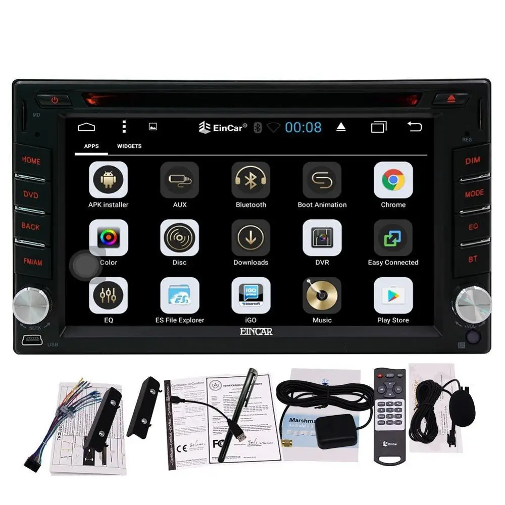 Автомобильный dvd плеер Android 6 0 в тире Радио Видео Мультимедиа Поддержка 3g 4G Wifi GPS