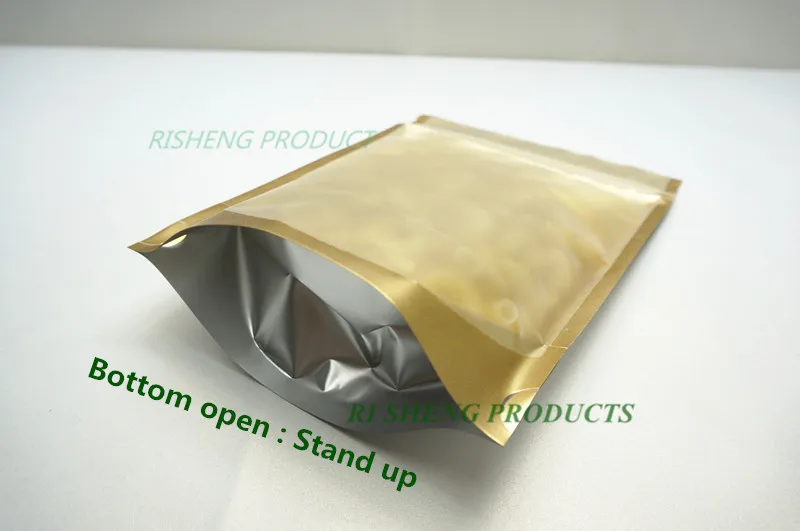 Чехол из алюминиевой фольги внутренний золотой с прозрачной передней матовой