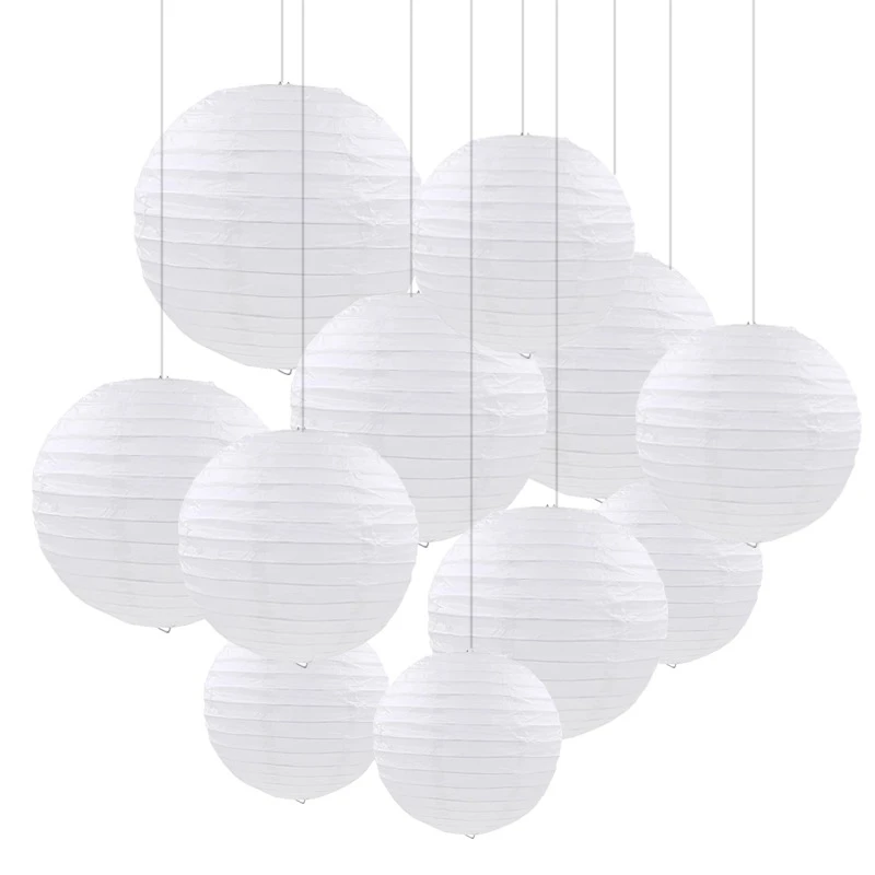 20pcs white lantern 20 шт./компл. на возраст от 4 до 12 лет ''смешанные Размеры белого цвета в китайском свадебном Бумага фонари висит круглый Бумага, светильник, вечеринка по случаю Дня Рождения, праздник украшения - Цвет: 20pcs white lantern