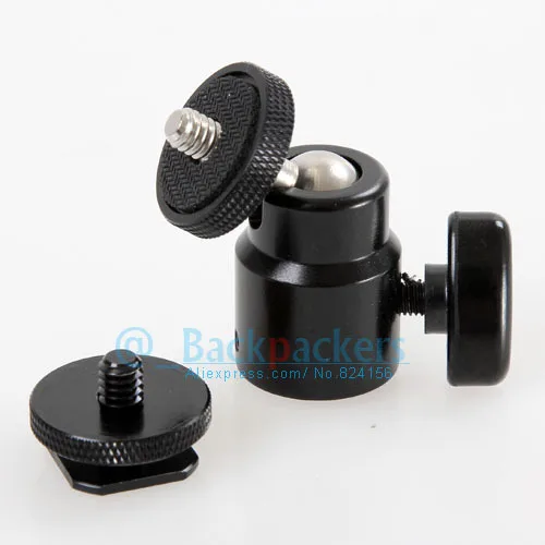 

Camera Mini Tripod Ball Head ballhead Hot shoe to 1/4 Screw mount for flash light stand