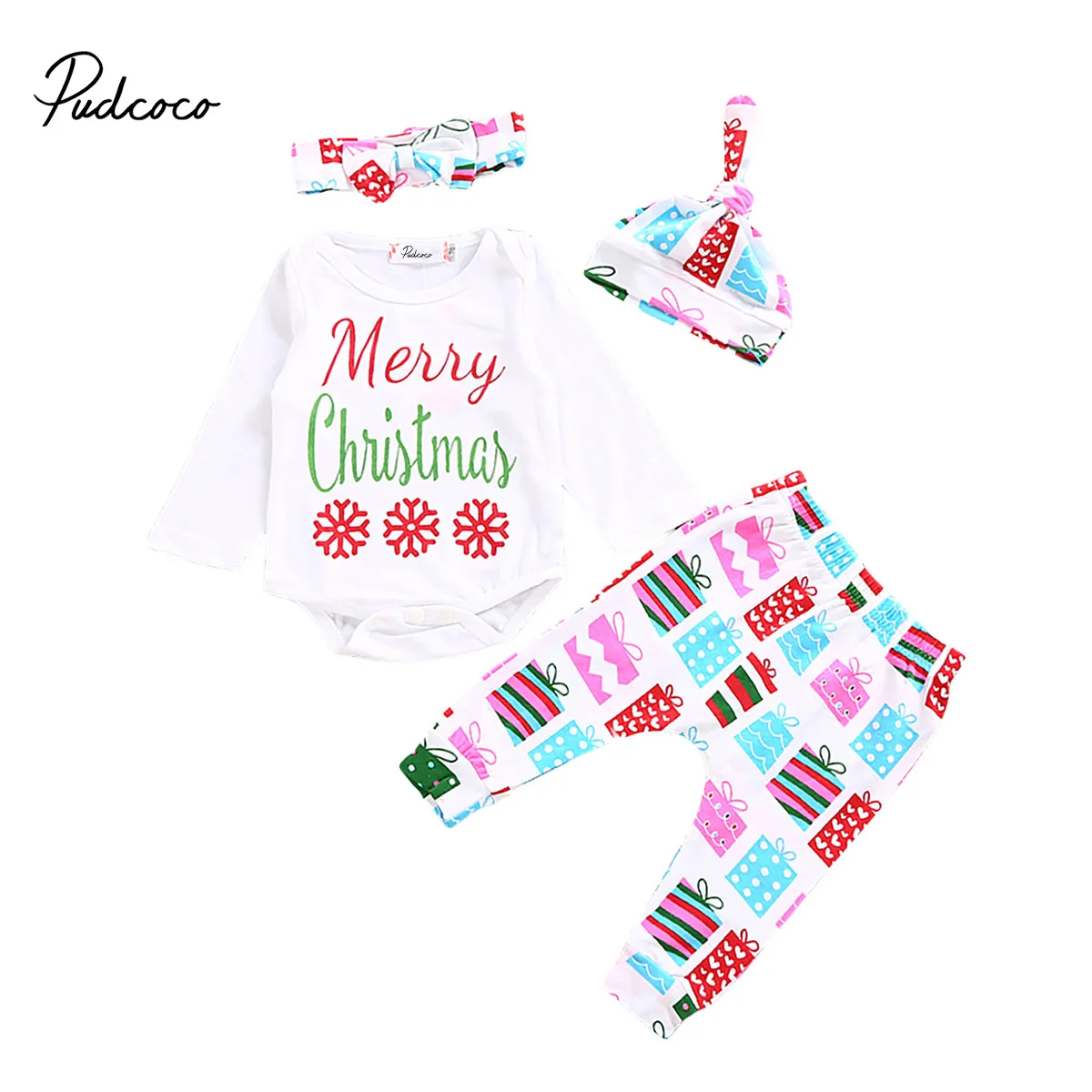 Комплект рождественской одежды для малышей из 4 предметов Рождественский