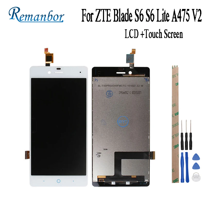 Remanbor для zte Blade S6 Lite A475 V2 ЖК дисплей и сенсорный экран Digitizer сборка Замена +