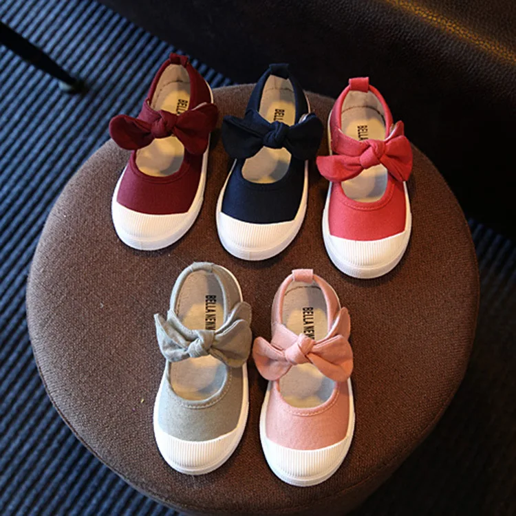 Fall 2020 Children Shoes Girls Canvas Fashion Bowknot Comfortable Kids Casual Sneakers Toddler Princess | Детская одежда и обувь