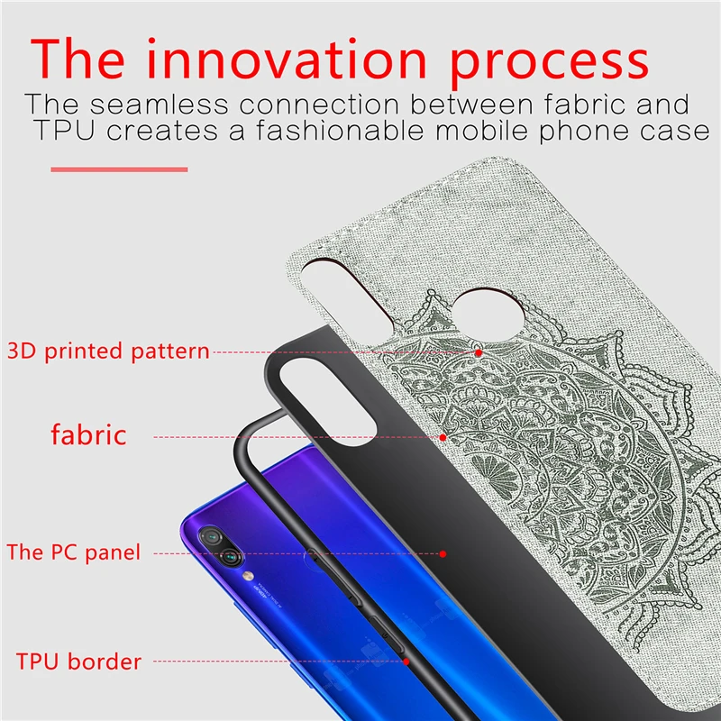3D чехол с цветочным рисунком для Xiaomi Redmi Note 7 мягкий силиконовый тканевой
