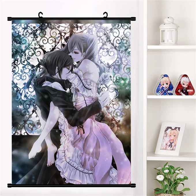 J Аниме Черный дворецкий kuroshitsuji Ciel Phantomhive настенный свиток Фреска плакат Настенные подвесные плакаты Otaku коллекция домашнего декора - Цвет: J