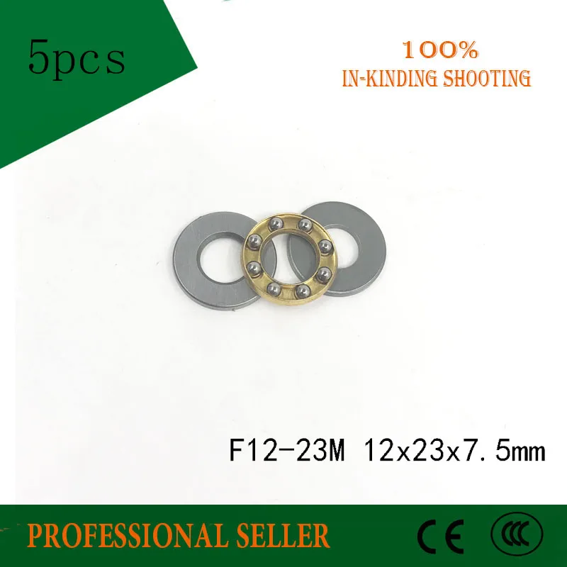 

5 pcs F12-23M 12*23*7.5mmAxial Ball Thrust Bearing 3-Parts 12mm x 23mm x 7.5mm New brand