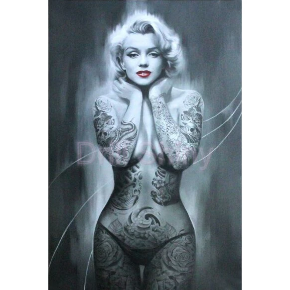 

Full 5D DIY Diamond Painting "Marilyn Monroe Actress Nude Tattoo" Cross Stitch Diamond Embroidery Mosaic Home Wall Decor Gift