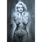 Полноразмерная Алмазная 5d-картина сделай сам Мэрилин Монро, сценическая Обнаженная татуировка, вышивка крестиком, Алмазная мозаика, домашний декор для стен, подарок