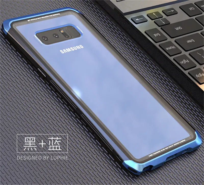 Для Galaxy Note 8 Чехол 9 Note8 прозрачный металлический стеклянный чехол для samsung Galaxy Note 8 Чехол 9 для coque samsung Note 8 Чехол 9