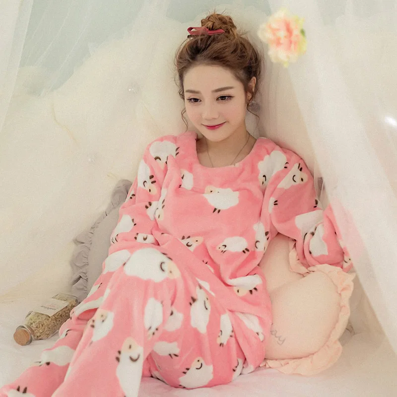 Осенне зимние женские пижамные комплекты кигуруми утепленная теплая пижама из