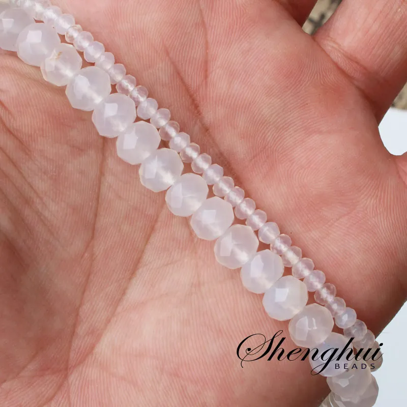

Mini.order is $7!2x4mm 4x6mm 5x8mm Natural Faceted White Agates Stone Rondelle Abacus DIY Loose Beads 15"