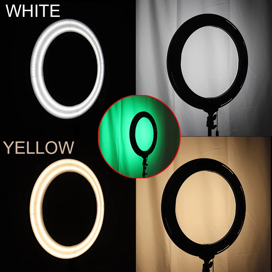 Скидка Светодиодный наружный светильник с регулируемой яркостью, 18 дюймов, SMD, RGB, кольцевой светильник, фотолампа, комплект для фото-и видеосъемки ...