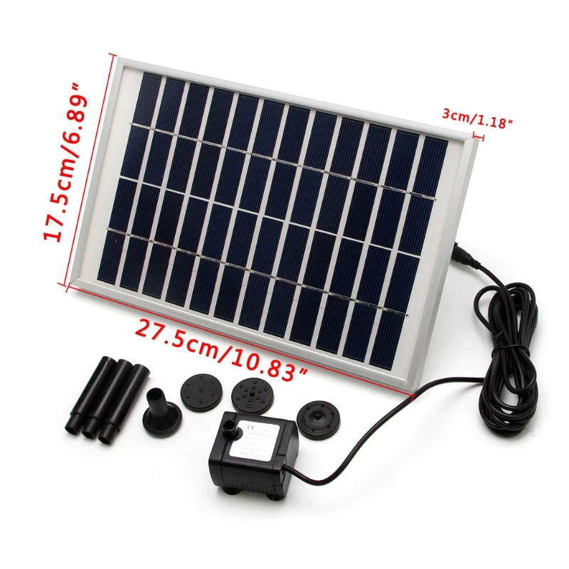 

12V/5W Solar Fountain Garden Water Pump For Landscape Pool Maximum Flow 380L/h
