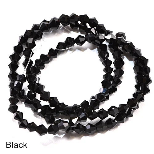 Black Крутые стеклянные пришитые стразы, бусины-Биконусы, хрустальные пришитые стразы, бусины для украшений из бисера B3475 - Цвет: Black