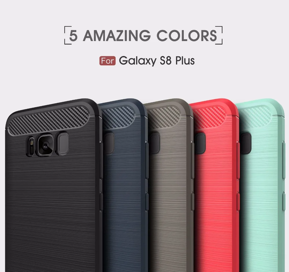 Fcoque Cover For Samsung S8 S8Plus Back Case Silicone Carbon Fiber Brushed TPU Mobile Phone Galaxy S6 S6Edge |