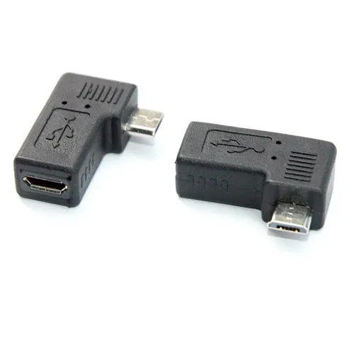 Левый 90 Micro USB папа к гнезду B Тип зарядного устройства разъем адаптера конвертер|90