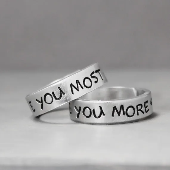 Кольца с ручными штампами Я люблю тебя больше я всего кольца для пар подарочной