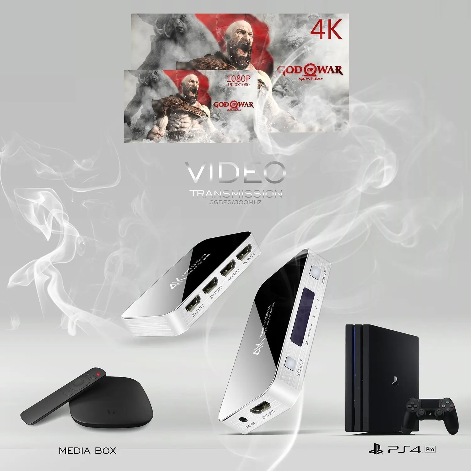 4K HDMI коммутатор с аудио-оптический выход аудио экстрактор функция HDR HDMI ARC HDMI 4 в 1 выход с аудио