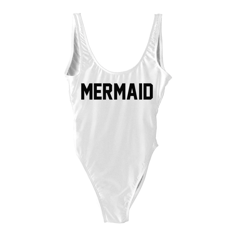 2020 слитный купальник с буквенным принтом русалки сексуальный для женщин