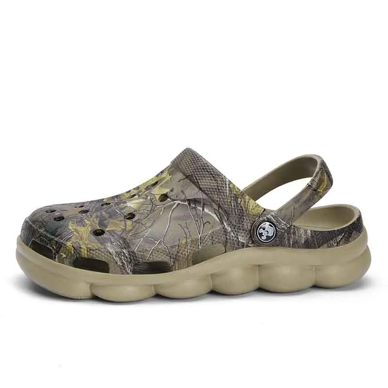 Camouflage BROWN Мужские повседневные Летние сандалии; садовая обувь из ЭВА; сандалии; мягкая Больничная обувь с эффектом памяти; мужские слипоны; пляжные водонепроницаемые шлепанцы - Цвет: Camouflage BROWN