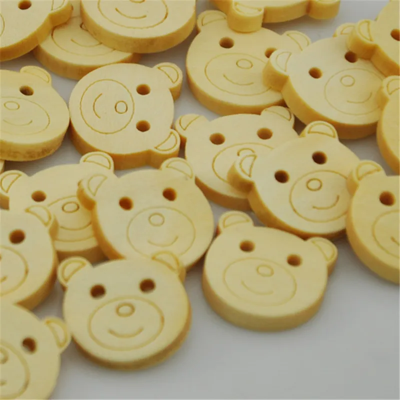 25/50/100 шт. деревянные пуговицы с мультяшным медведем|craft sewing|wooden buttonsbuttons cute |