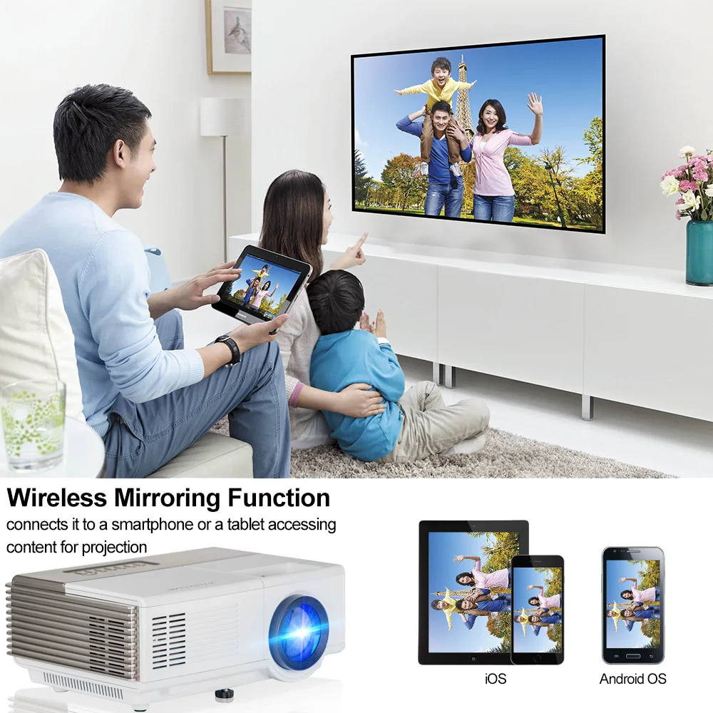 CAIWEI A3AB Мини светодиодный домашний кинотеатр 1080p Android WiFi Bluetooth Портативный