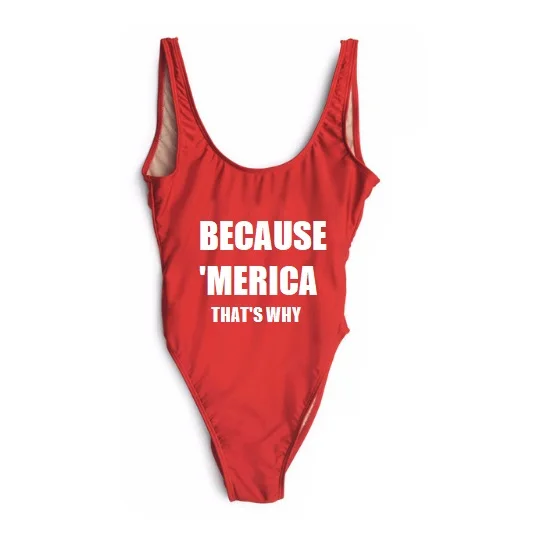 

Because merica that"s why women one piece suit sexy bodysuit swimwear beachwear high cut jumpsuit backless Monokini Rompers