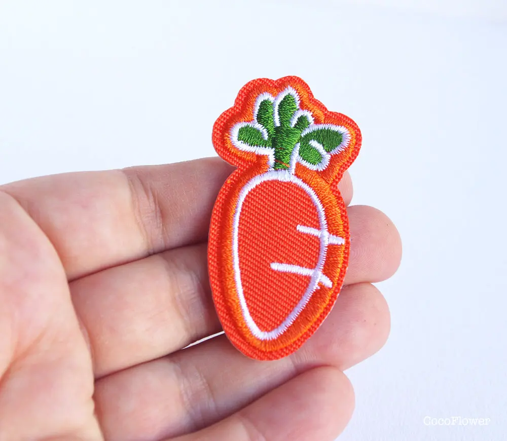 Оранжевые нашивки для моркови утюжок овощей садовые швейная аппликация одежды