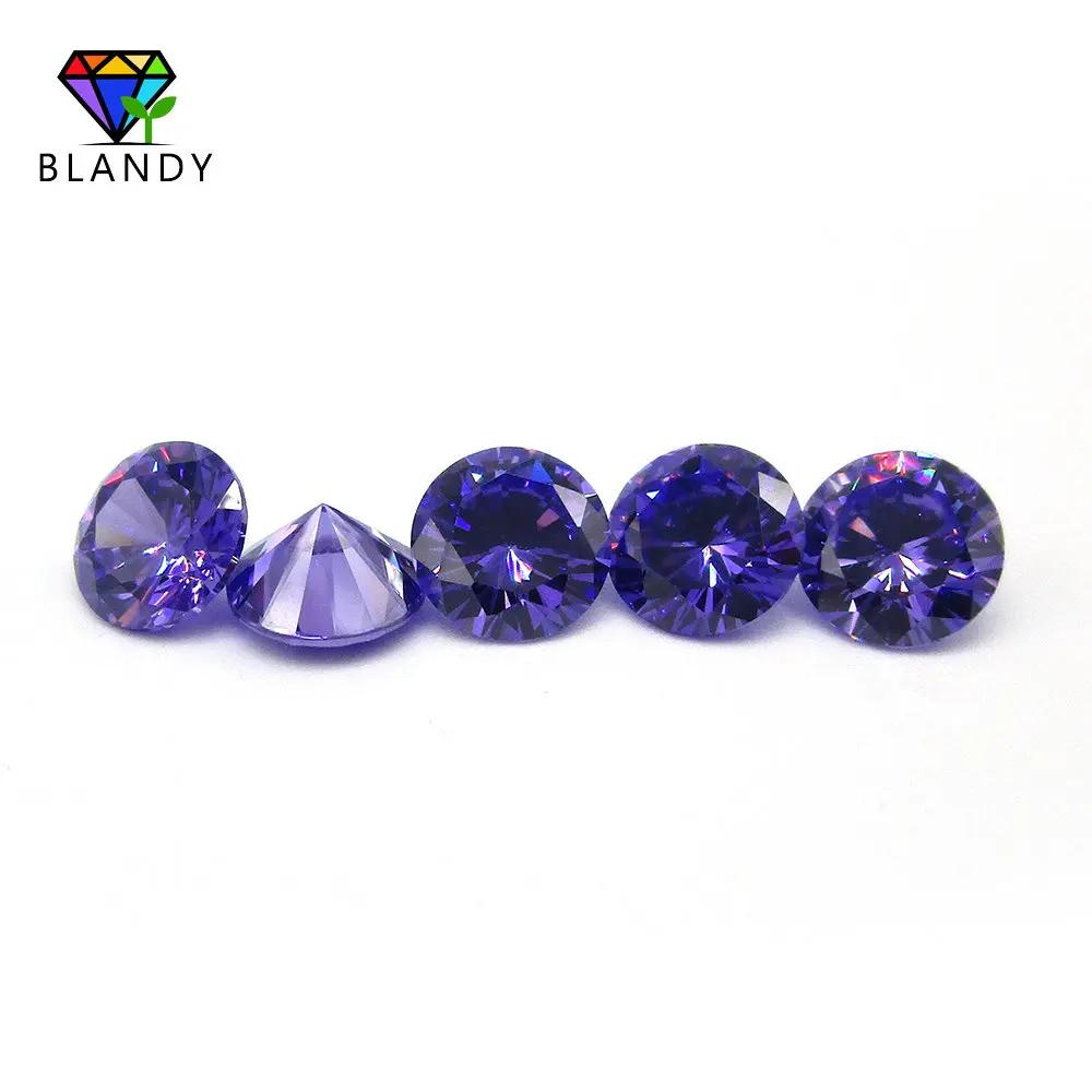 

Hot Sale 0.8mm-2.5mm Round Brilliant Cut Purple Color Synthetic Cubic Zirconia Machine Cut Loose CZ Stone For DIY Jewelry