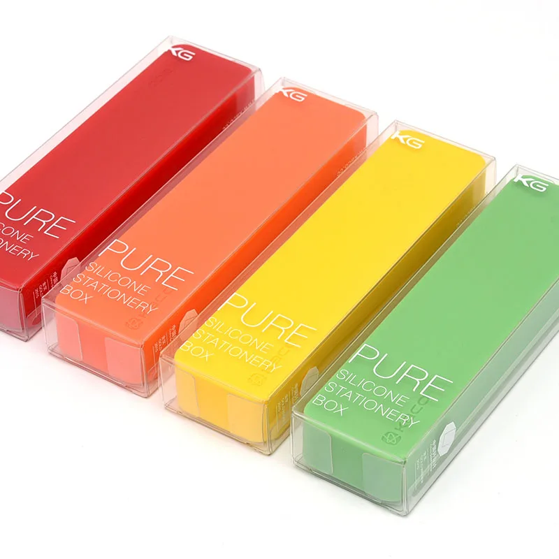 

KACO Pure & Silicone Stationery Box Set (Pencil Case+1 Black Gel Pen) Storage Box Anti-static Protect Pencils