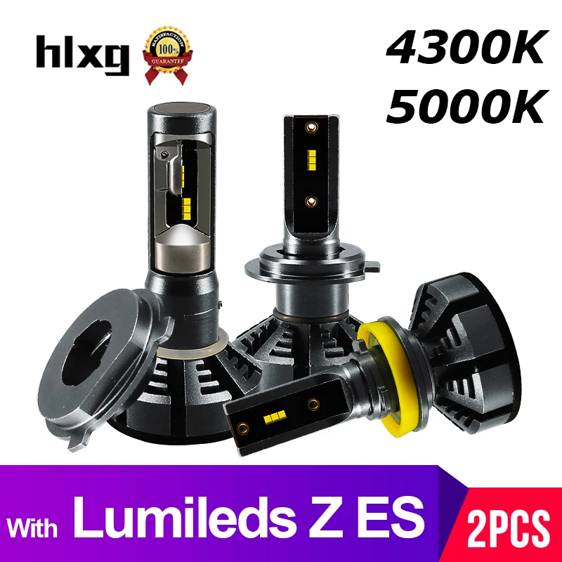 HLXG 4300K 5000K H7 светодиодный H4 с Lumi s Luxeon ZES чипы Автомобильные фары Лампа H1 H11 H8 HB3 9005 HB4