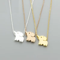 v attract 1pcs thick rose elephant pendant necklace women children fashion jewelry stainless steel colier femme